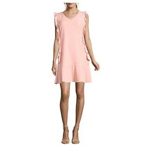 Nicole Miller Studio Sleeveless Ruffle Side Dress